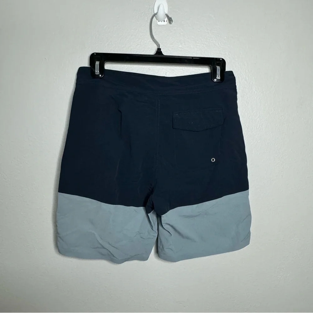 Everlane Mens Board Shorts Linerless Swim Surf Trunks Navy/Slate Blue